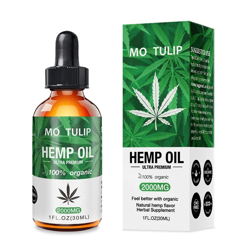 Organic Hemp Oil 2000mg | Stress Relief, Sleep Support & Skin Rejuvenation Drops