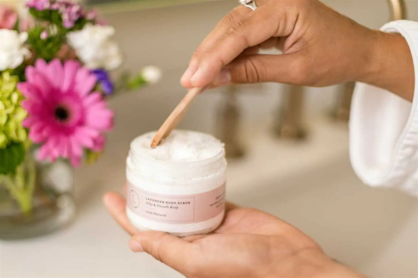 Lavender Body Scrub with CBD & Natural Oils | Exfoliating, Moisturizing & Relaxing Spa Treatment